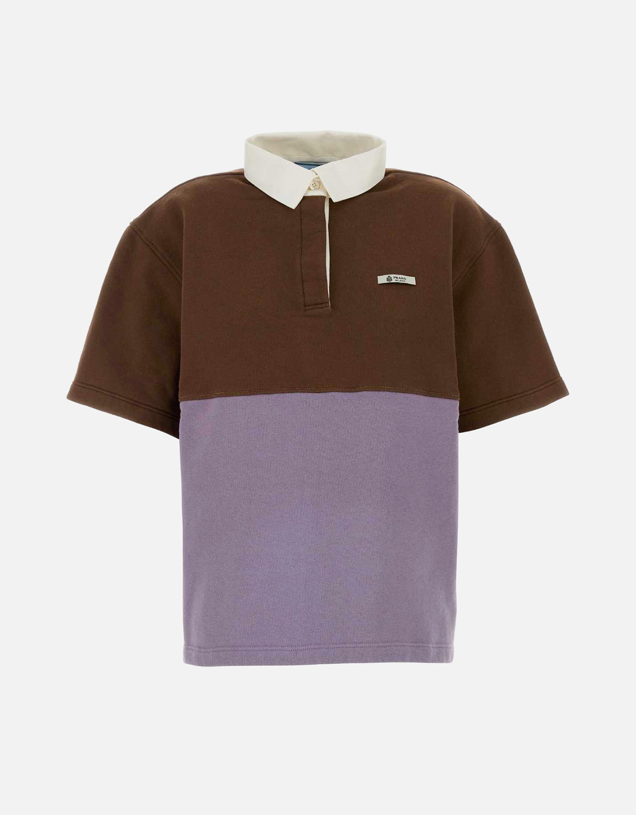 PRADA 2トーン フロントパッチ ポロシャツ Prada ツートーンコットンポロシャツ (すべての新品) IFCHIC.COM