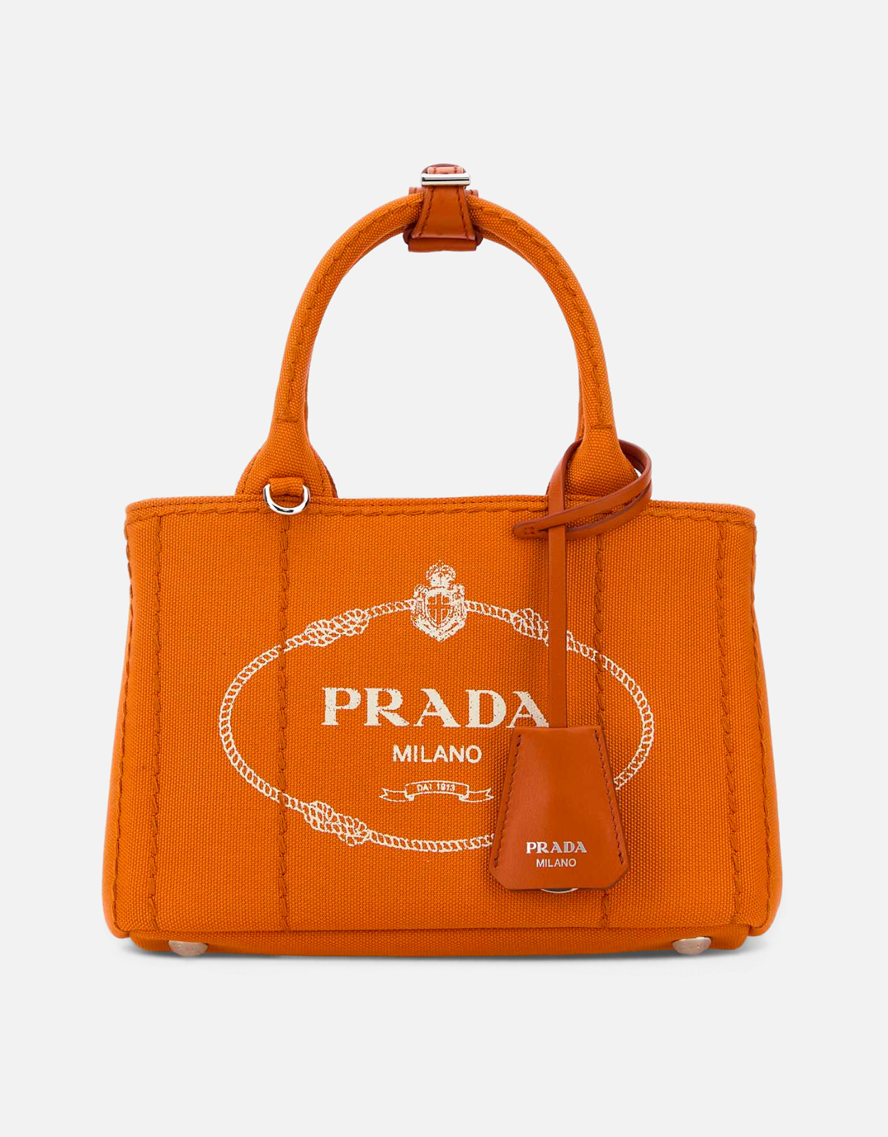 PRADA カナパ オレンジ 中古・古着通販】PRADA (プラダ) カナパ ハンドバッグ オレンジ サイズ