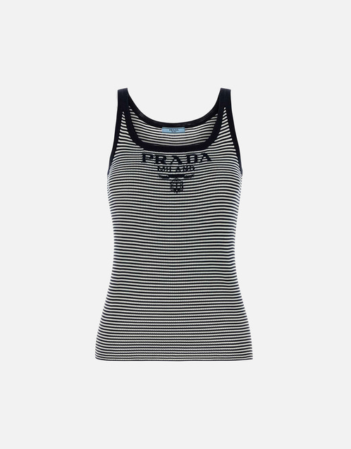 Prada 刺繍シルクタンクトップ (すべての新品) IFCHIC.COM