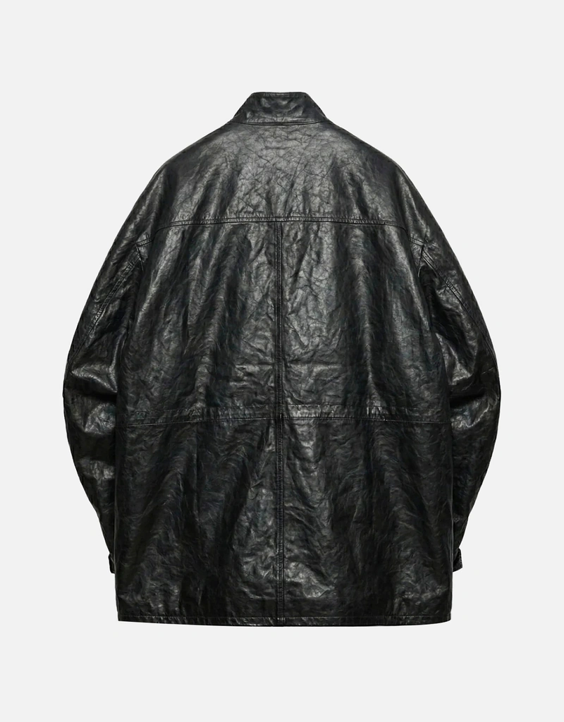 Prada アンティーク加工レザーカバンジャケット (すべての新品) IFCHIC.COM