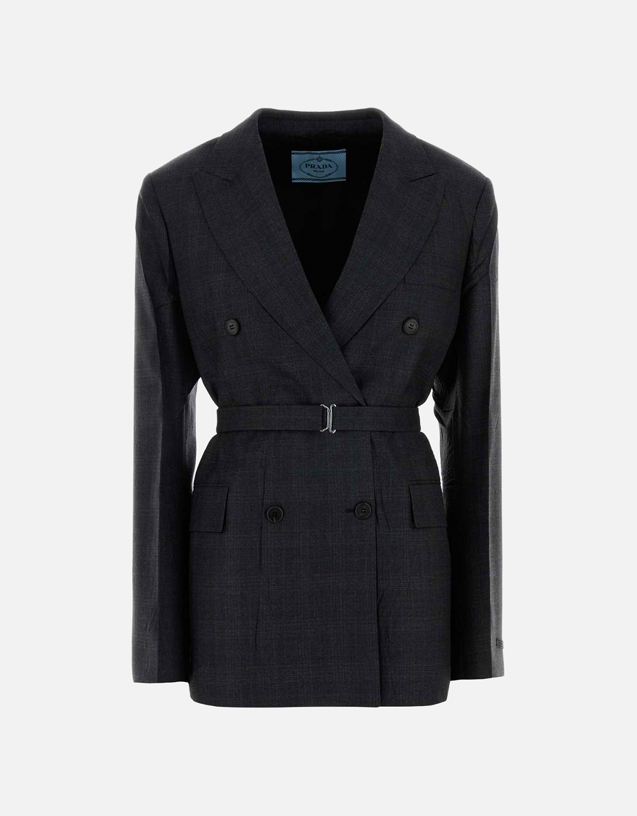 Prada ダブルブレストチェック初剪ウールジャケット (すべての新品