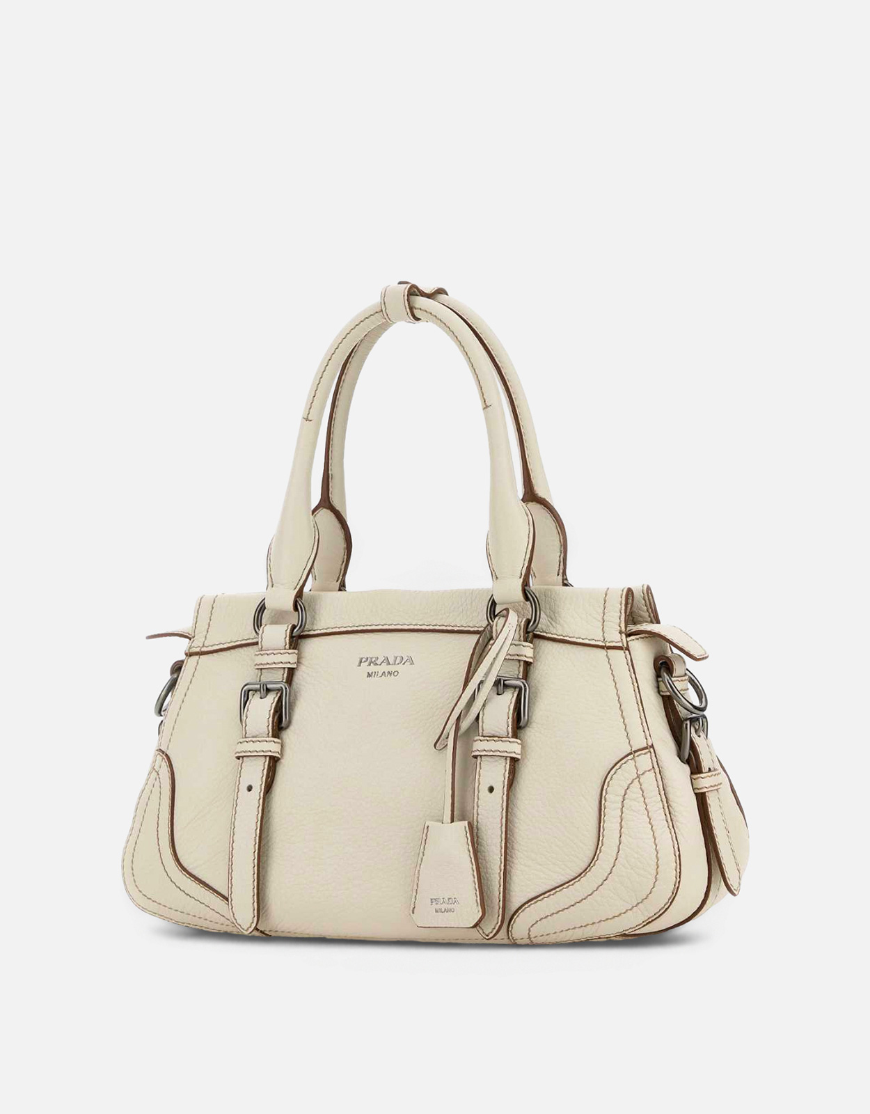 Prada レディース ラージ アイボリー レザー バッグ () IFCHIC.COM