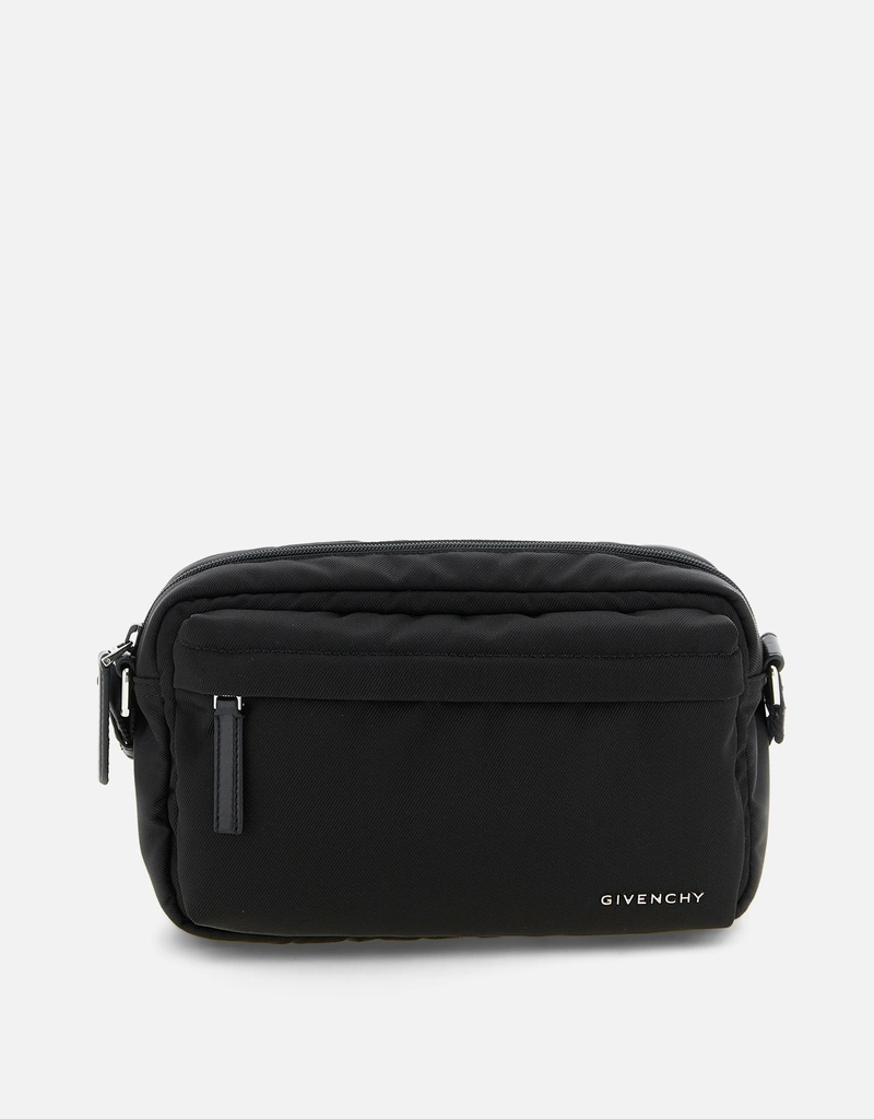 Givenchy メンズEssential Uナイロン小牛革クロスボディバッグ