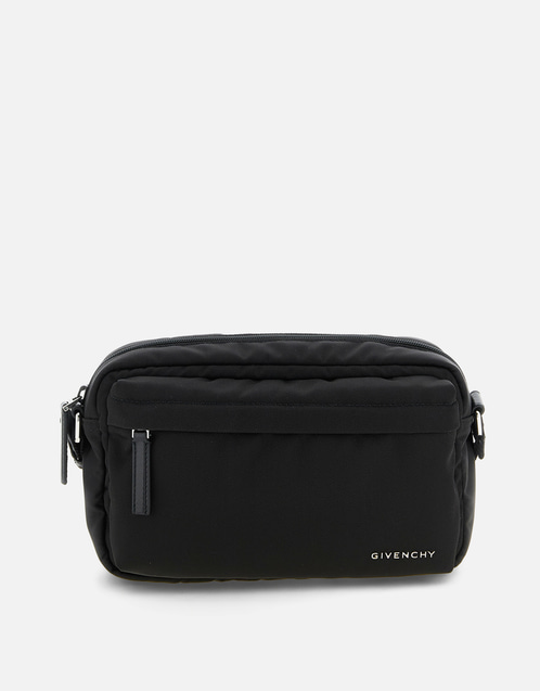 Givenchy メンズEssential Uナイロン小牛革クロスボディバッグ