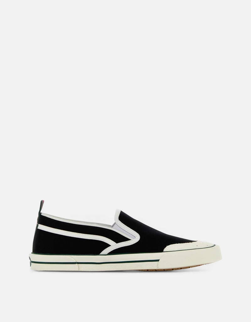 Gucci メンズ ブラック キャンバス ローファー () IFCHIC.COM
