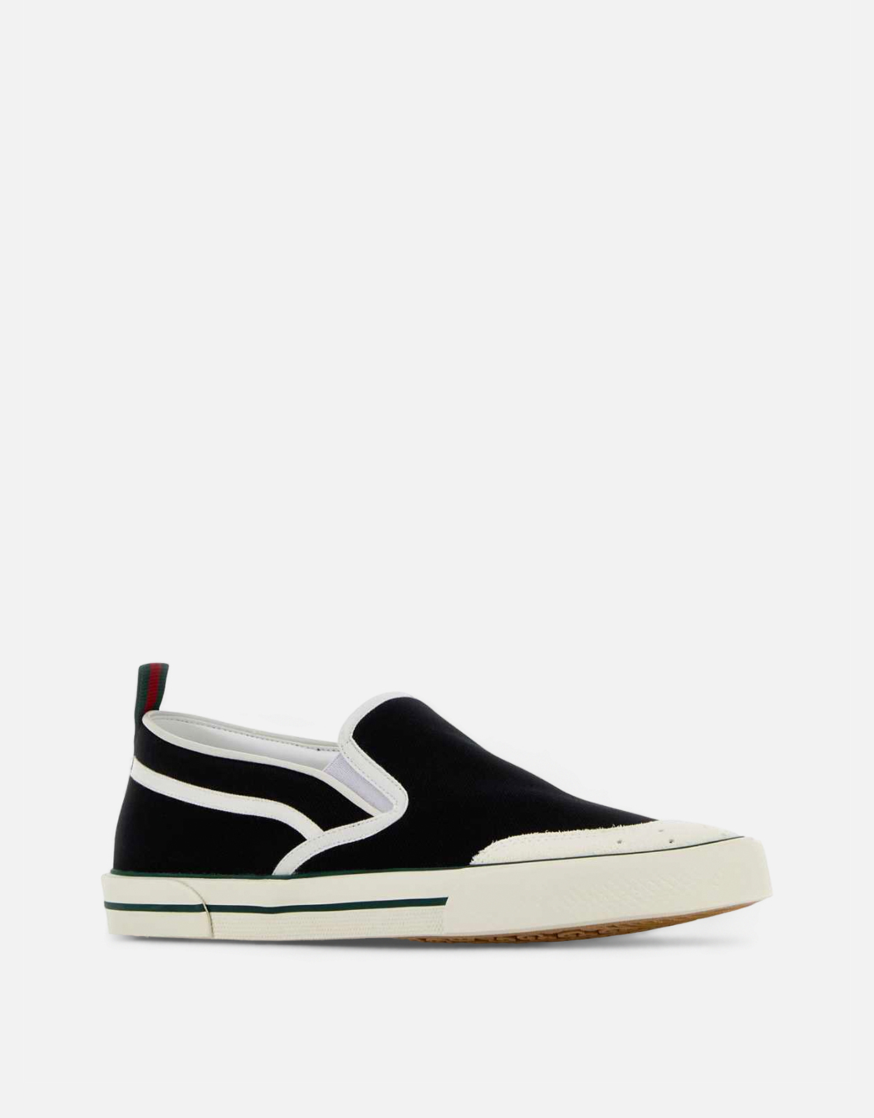 Gucci メンズ ブラック キャンバス ローファー () IFCHIC.COM