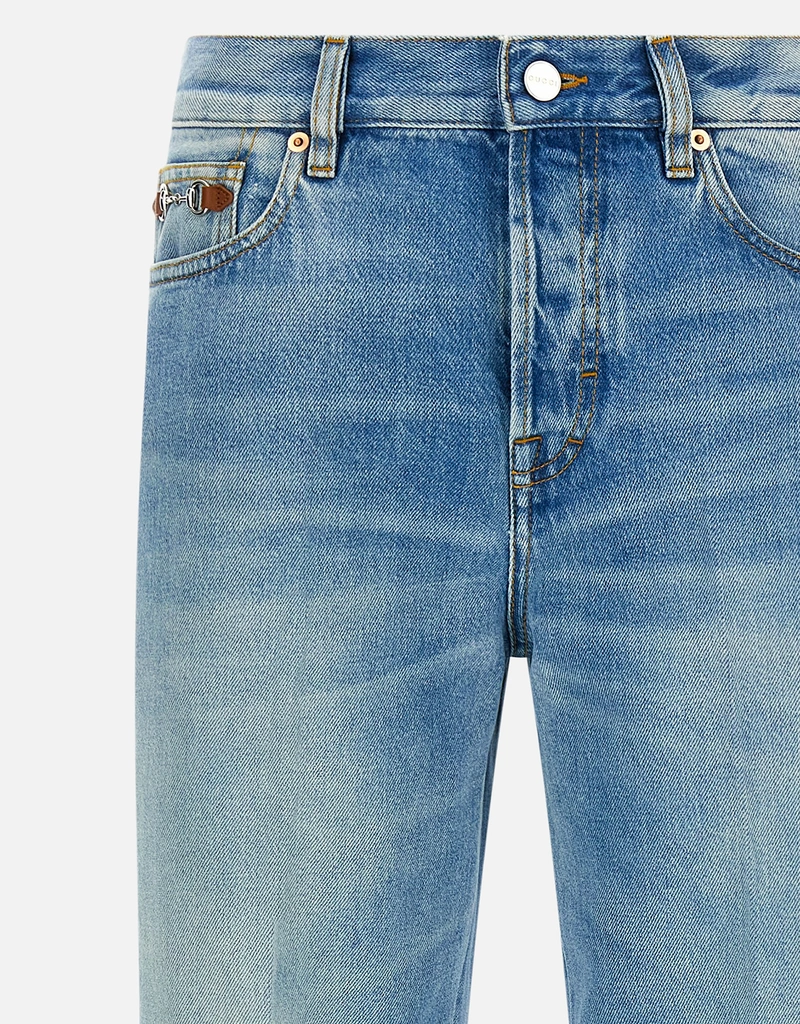 Gucci フレアブリーチコットンデニムパンツ (すべての新品) IFCHIC.COM