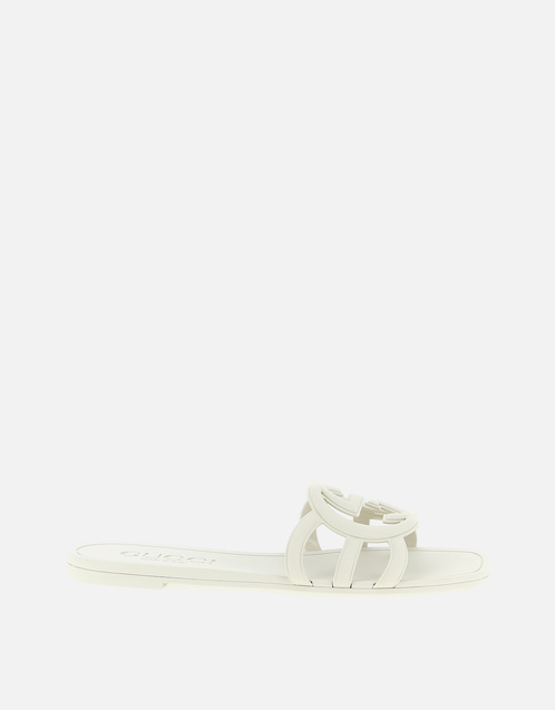 Gucci インターロッキングGラバーフラットスライドサンダル () IFCHIC.COM