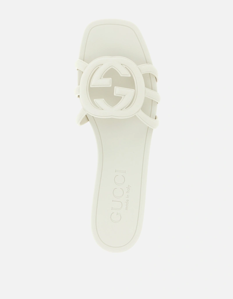 Gucci インターロッキングGラバーフラットスライドサンダル () IFCHIC.COM