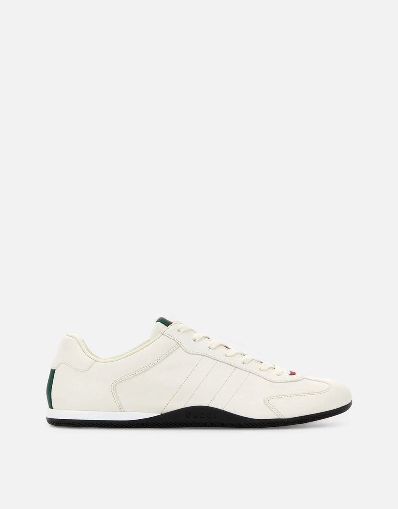 Gucci メンズ ホワイトレザー シフトスニーカー () IFCHIC.COM