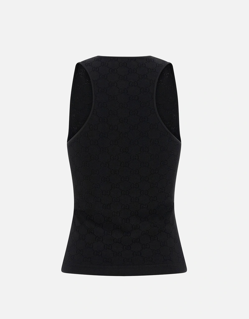 GUCCI 黒 M タンクトップ コットン100% Gucci エラスティックGGジャカードタンクトップ (すべての新品) IFCHIC.COM