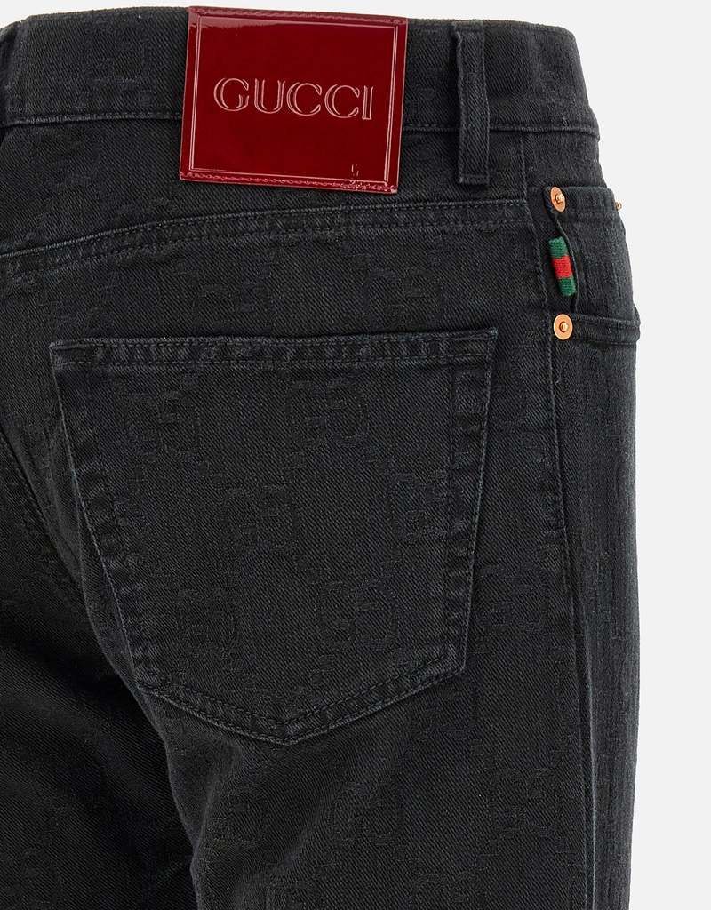 Gucci メンズGGジャカードデニムテーパードパンツ (すべての新品