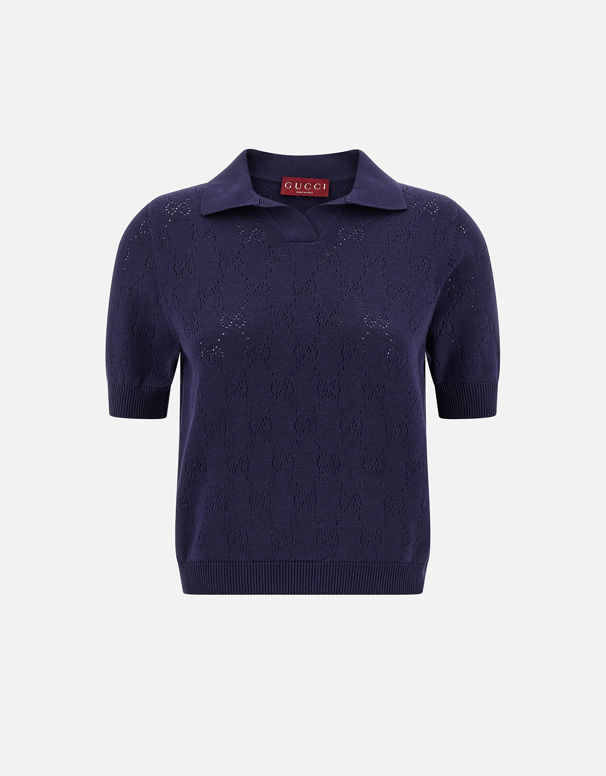 Gucci オープンワークGGシルクコットン混紡ポロシャツ (すべての新品