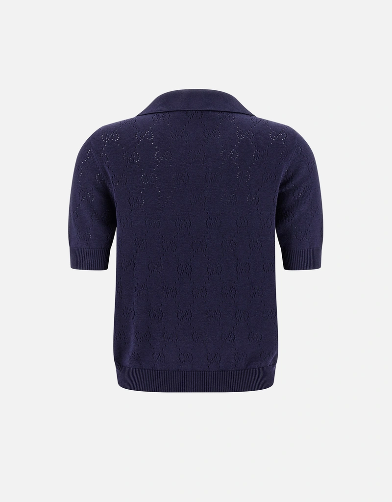 Gucci オープンワークGGシルクコットン混紡ポロシャツ (すべての新品