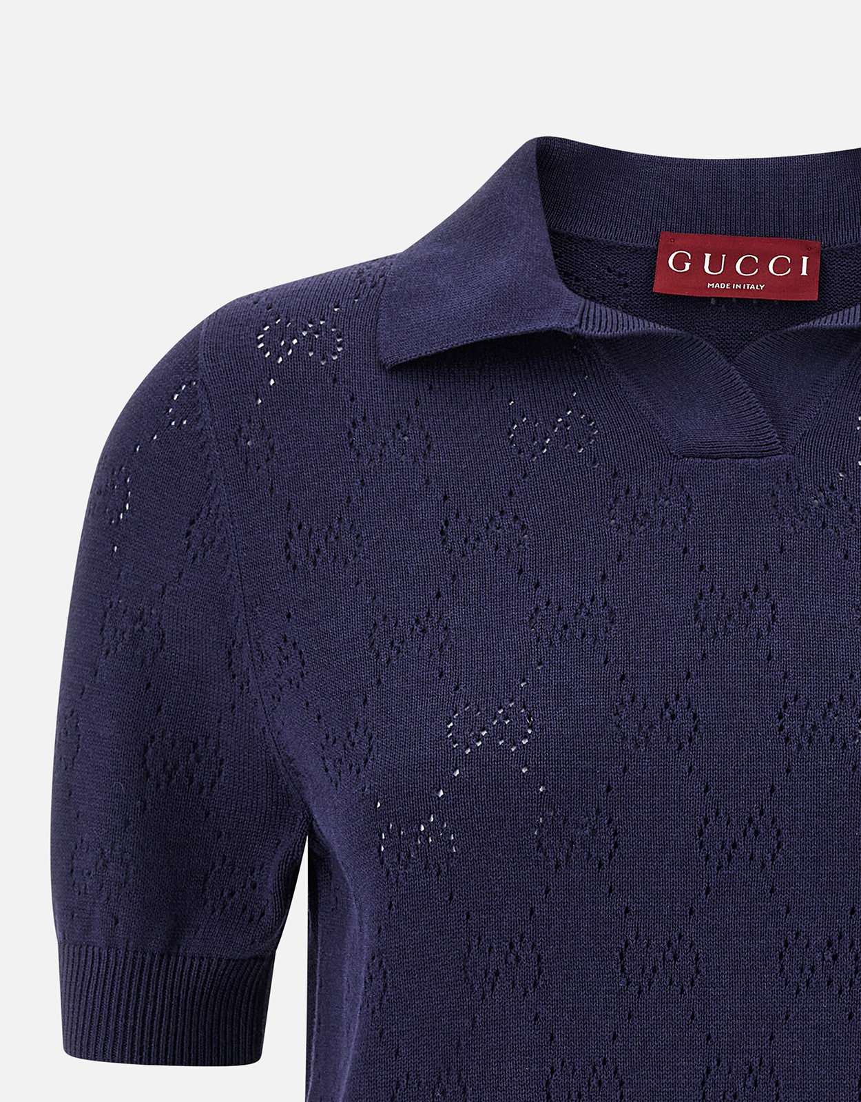 Gucci オープンワークGGシルクコットン混紡ポロシャツ (すべての新品