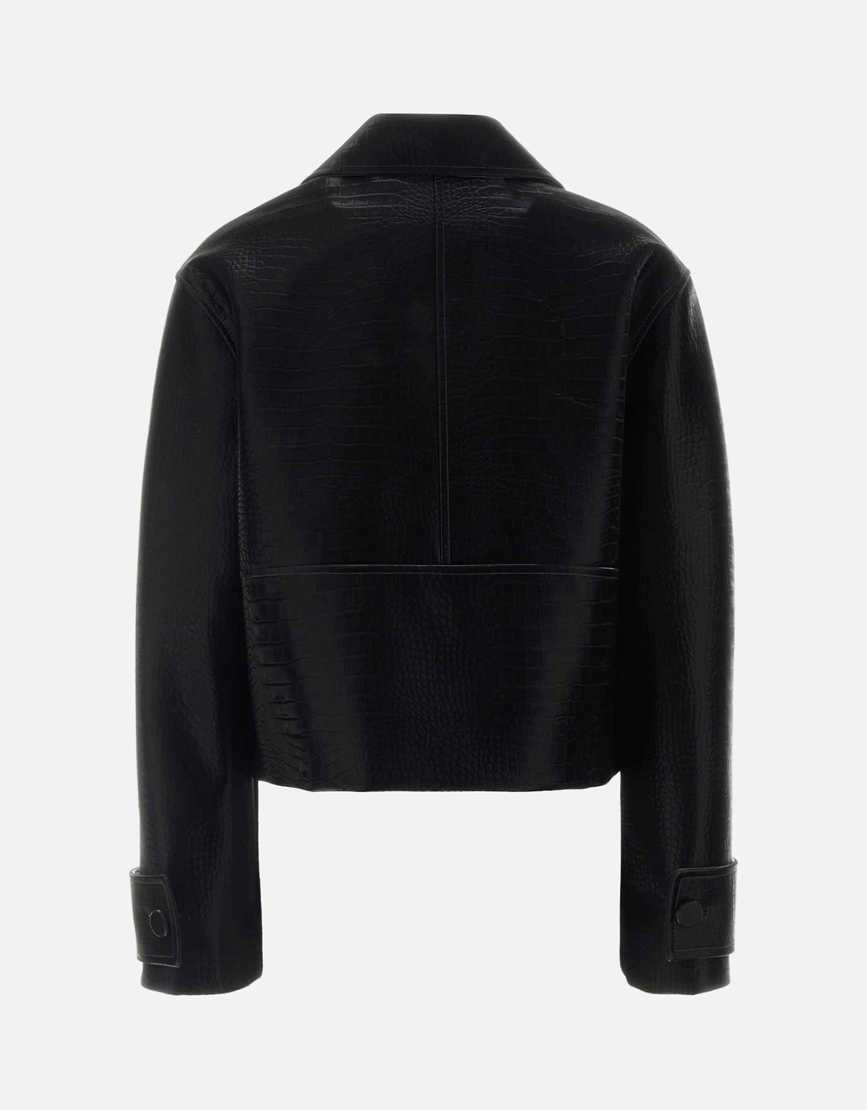 Gucci ブラック クロコ型押しラムスキン レザージャケット (すべての