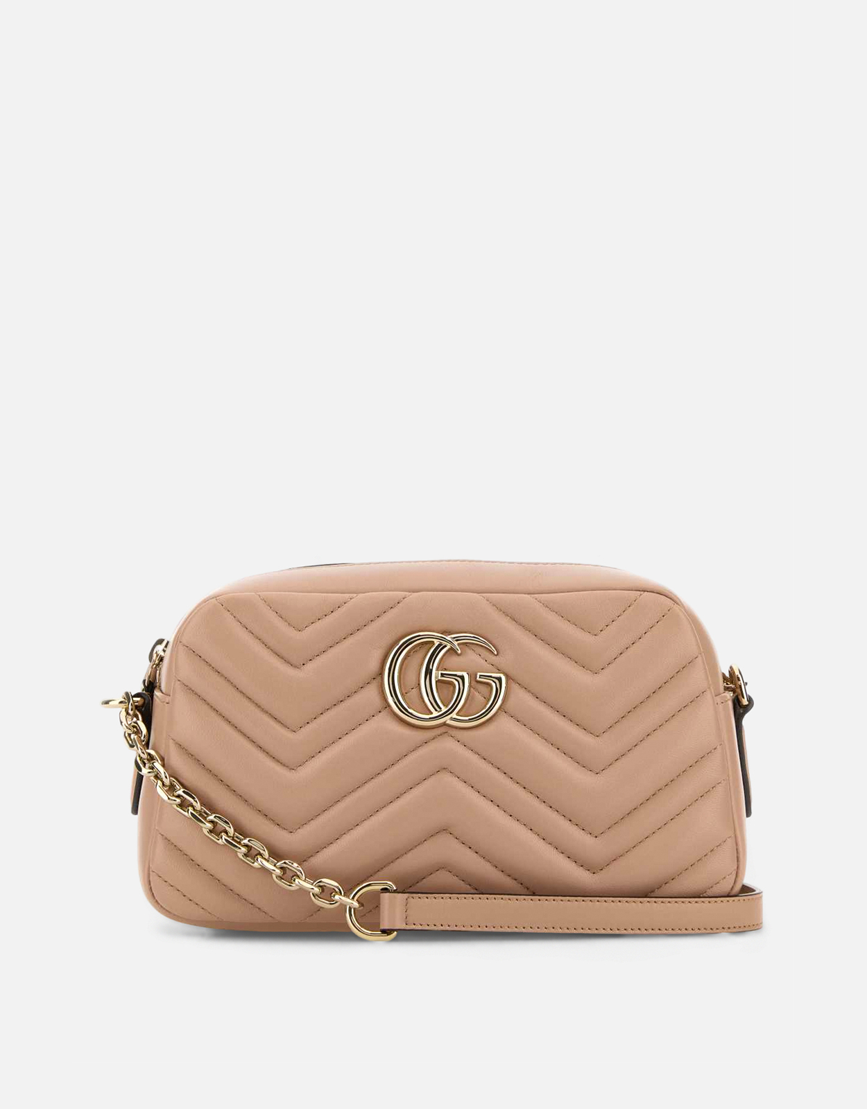 Gucci GGマーモント スモール 絎縫チェーンナッパレザー クロスボディ