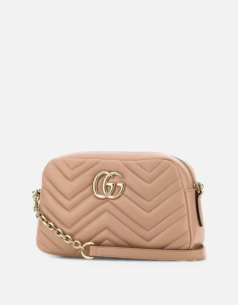 Gucci GGマーモント スモール 絎縫チェーンナッパレザー クロスボディ