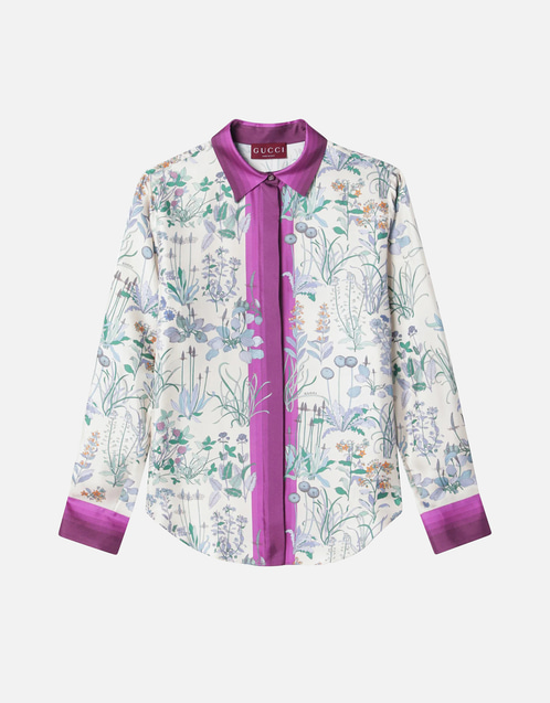 Gucci プリントシルクツイルシャツ (トップス) IFCHIC.COM