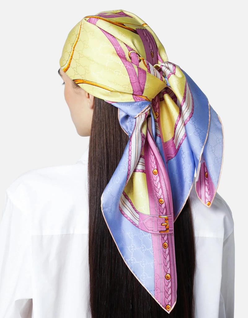 Gucci プリントシルクジャカードスカーフ (スカーフ) IFCHIC.COM
