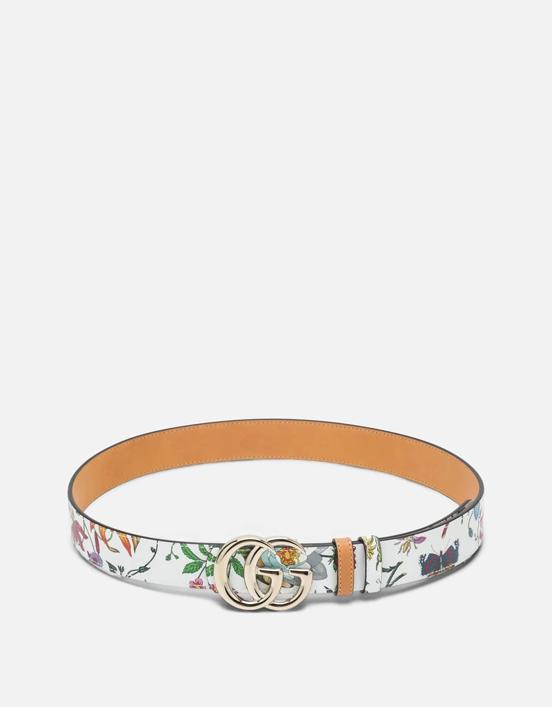 Gucci フローラプリント付きリバーシブルレザーベルト (ベルト) IFCHIC.COM Gucci フローラプリント付きリバーシブルレザーベルト (ベルト) IFCHIC.COM
