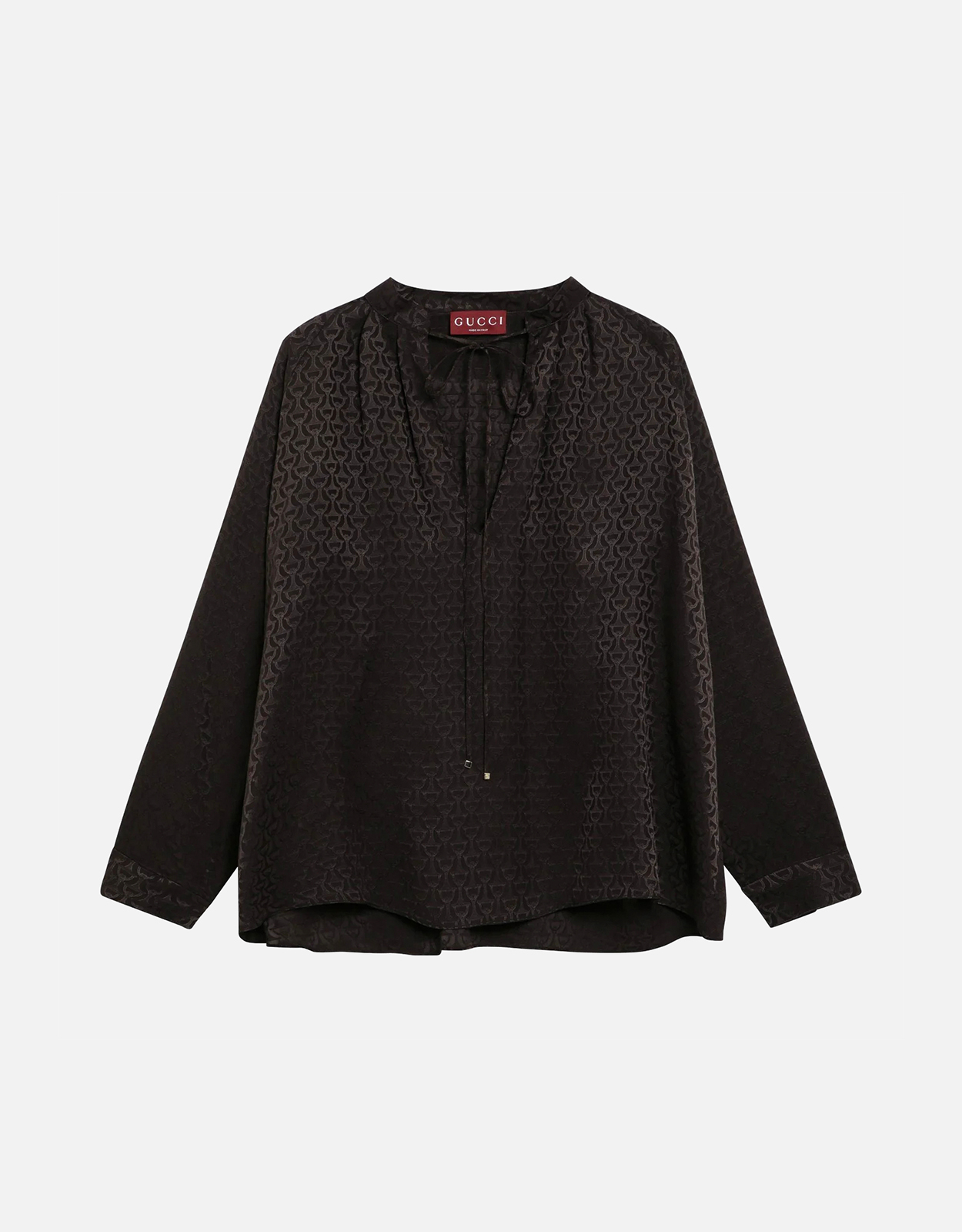 Gucci ブラウンジャカードシルクシャツ (トップス) IFCHIC.COM