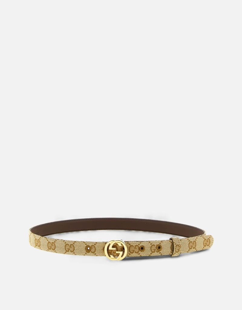Gucci インターロッキングGバックル付き細ベルト () IFCHIC.COM