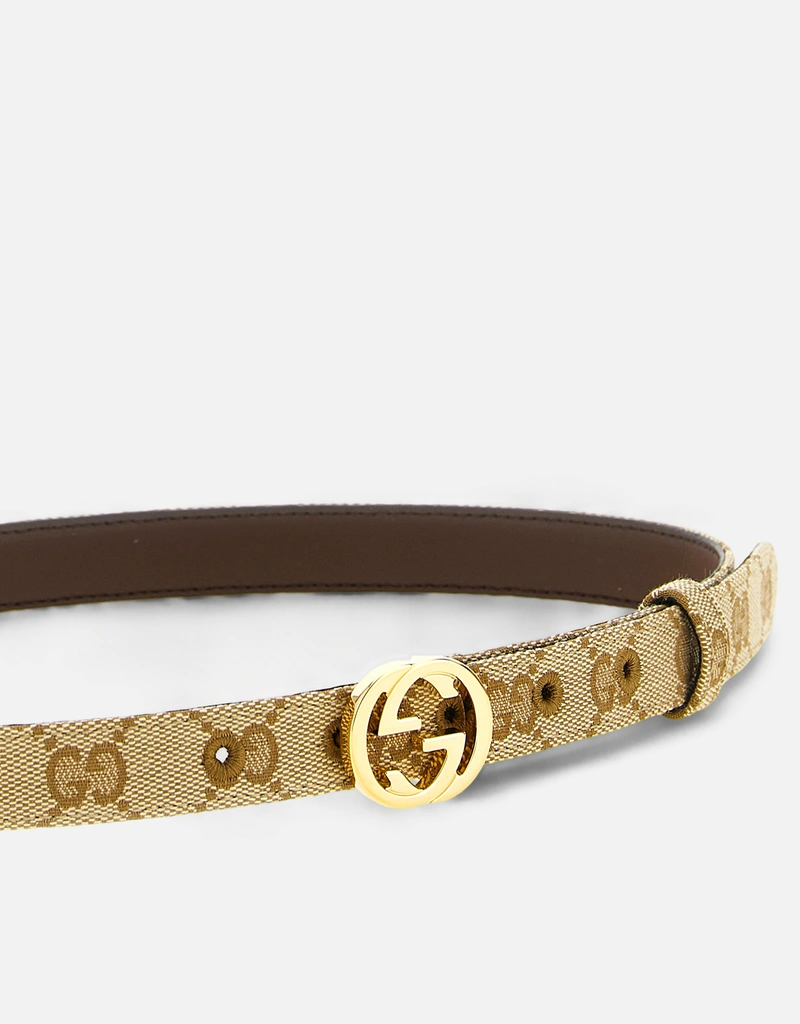 Gucci インターロッキングGバックル付き細ベルト () IFCHIC.COM