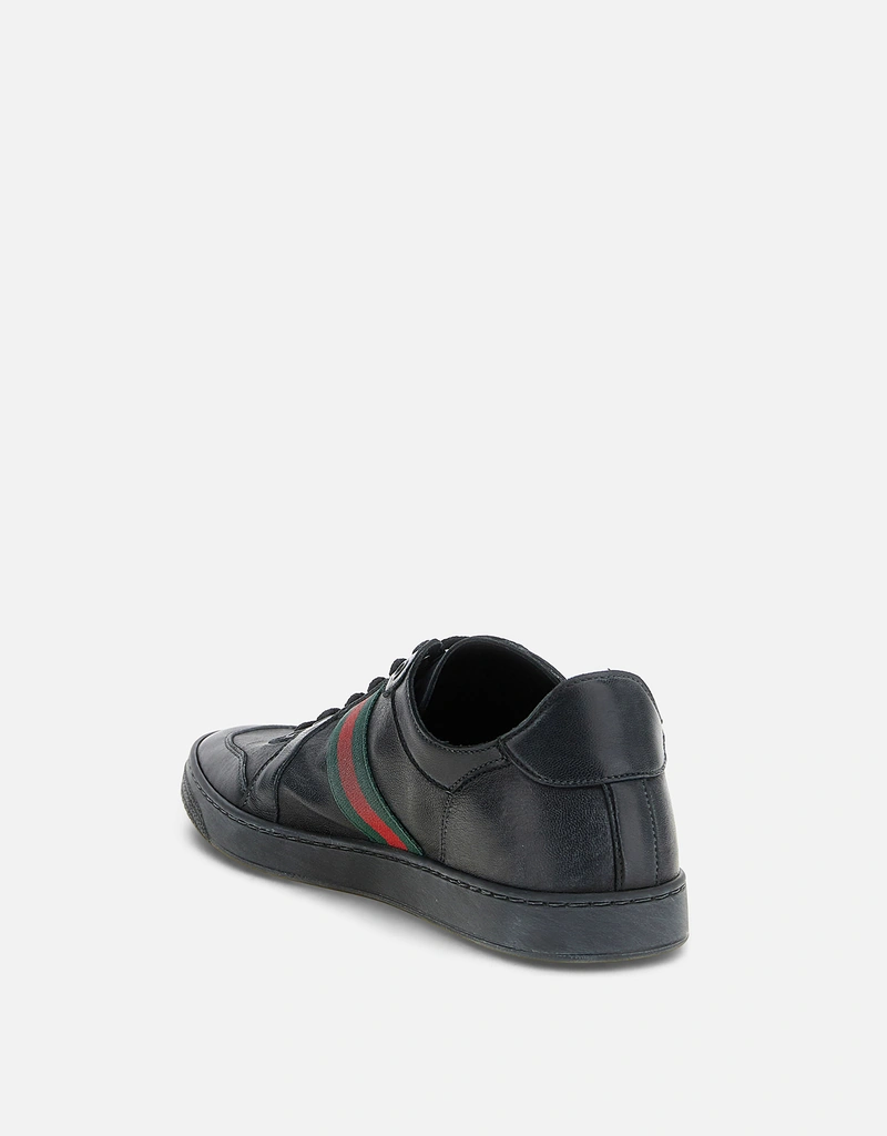 Gucci メンズ ストレッチ レザー ロートップスニーカー () IFCHIC.COM