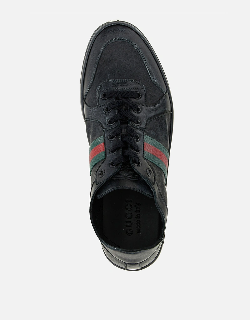 Gucci メンズ ストレッチ レザー ロートップスニーカー () IFCHIC.COM