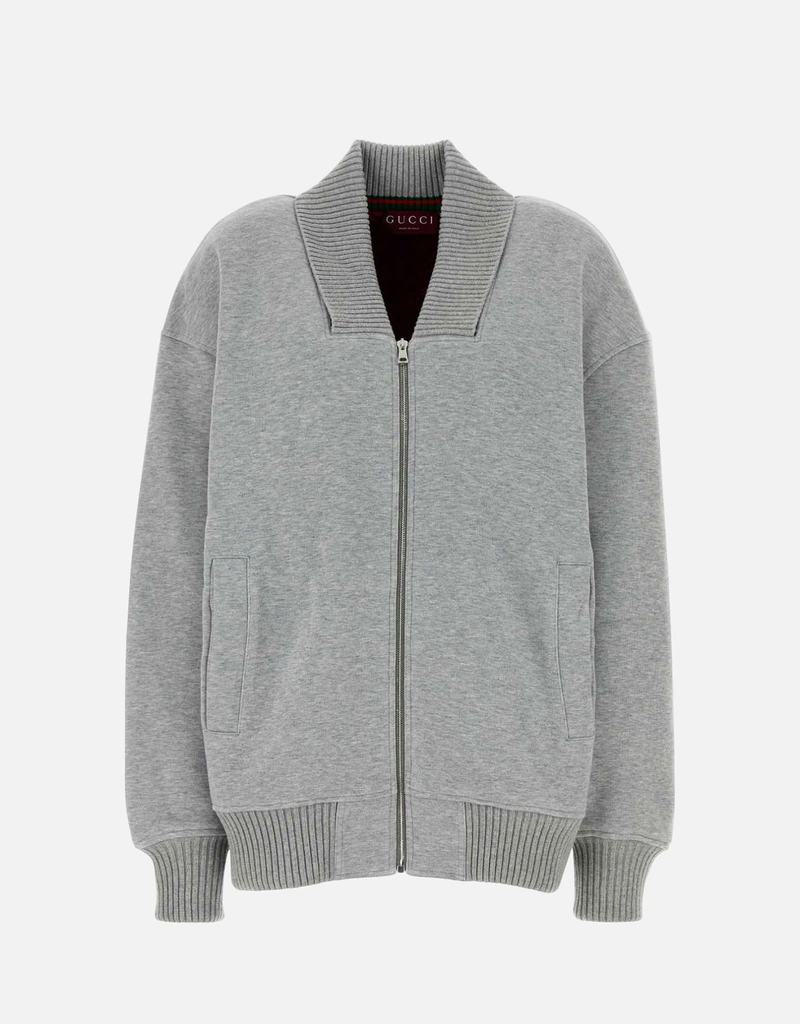 Gucci グレーコットンブレンドボンバージャケット (すべての新品