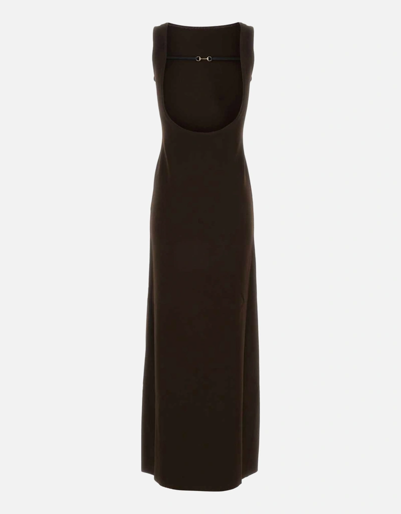 Gucci - stretch viscose blend dress scoop back maxi