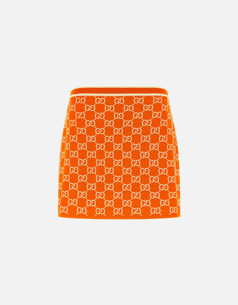 Gucci GG Fine Cotton Jacquard Mini Skirt (All New In) IFCHIC.COM