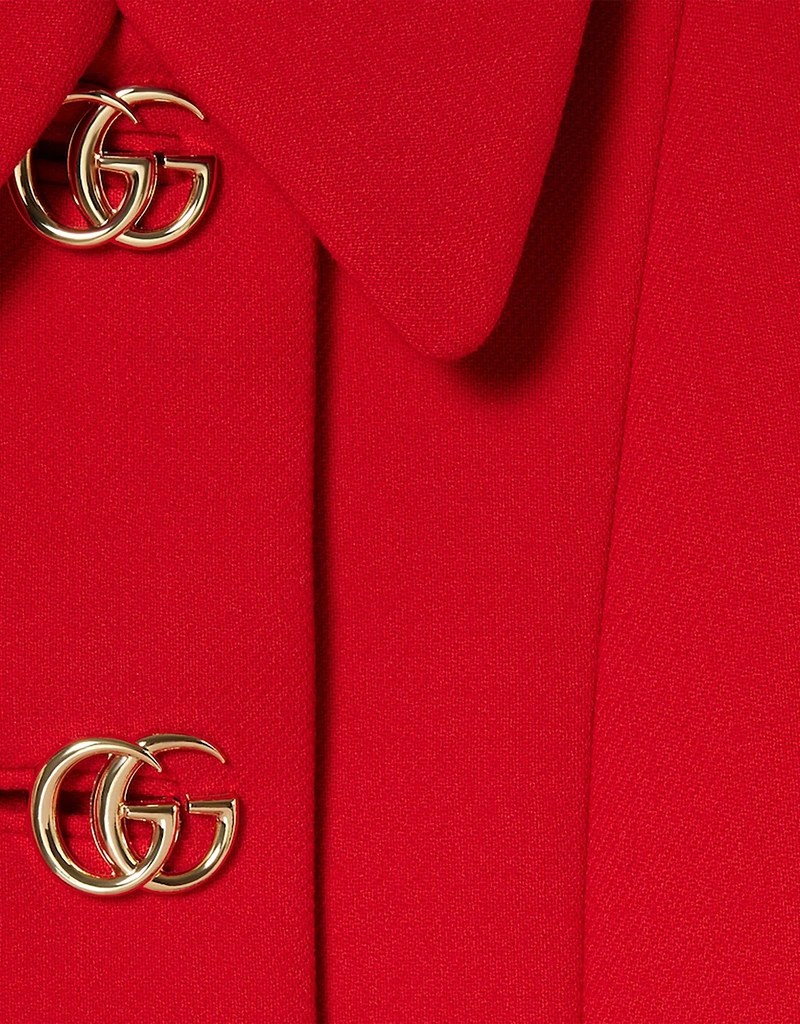 Gucci ウールナッテダブルGボタンコート (すべての新品) IFCHIC.COM