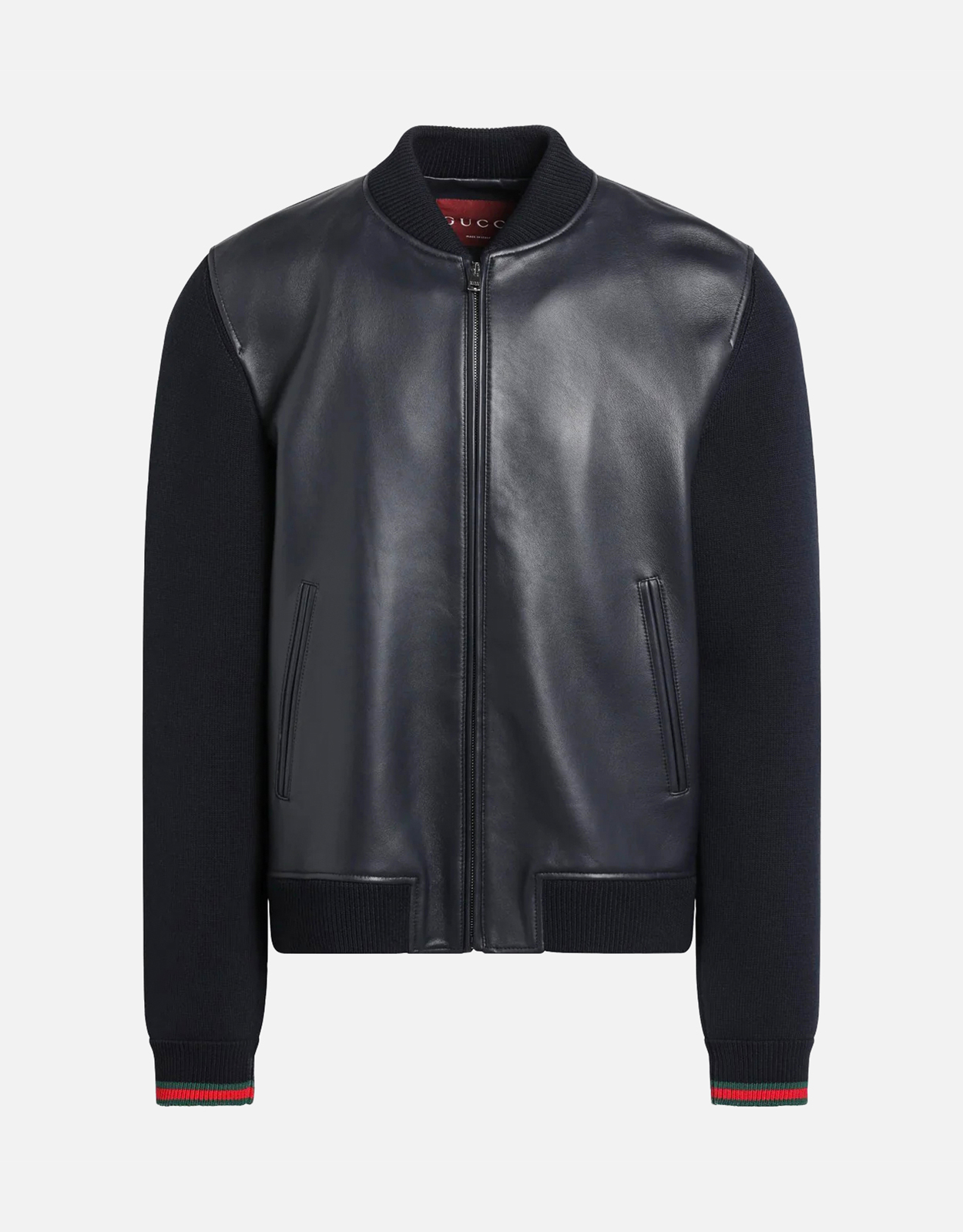 Gucci ナッパレザーとニットウールのボンバージャケット (すべての新品