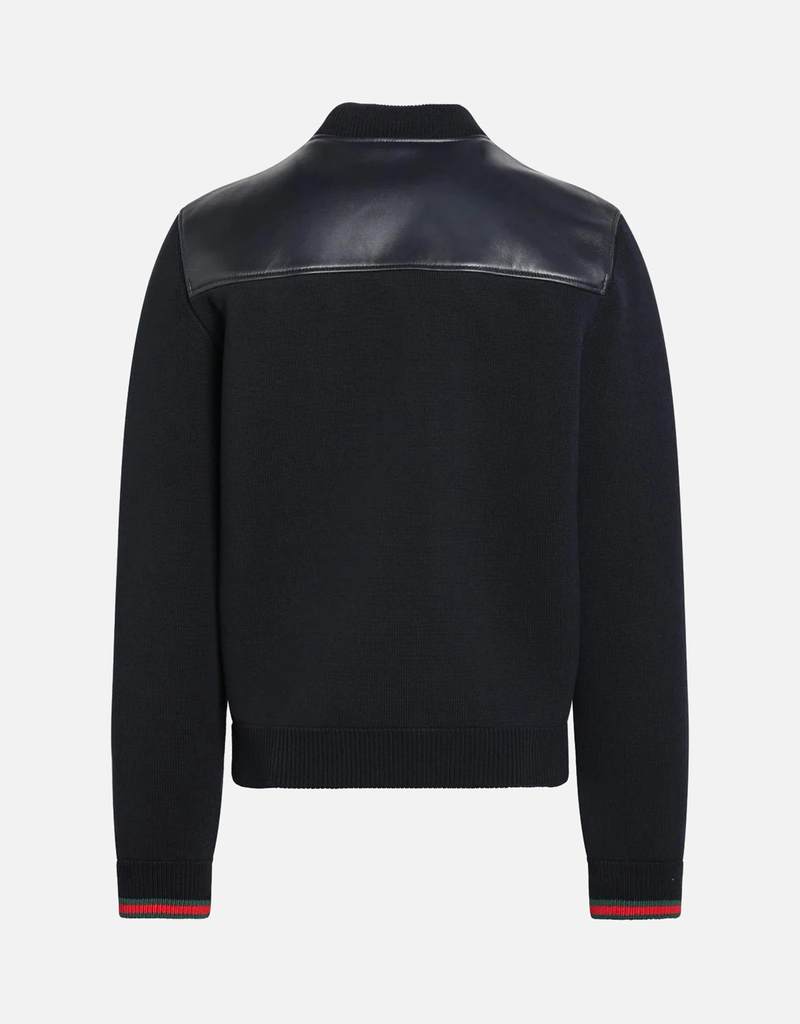 Gucci ナッパレザーとニットウールのボンバージャケット (すべての新品