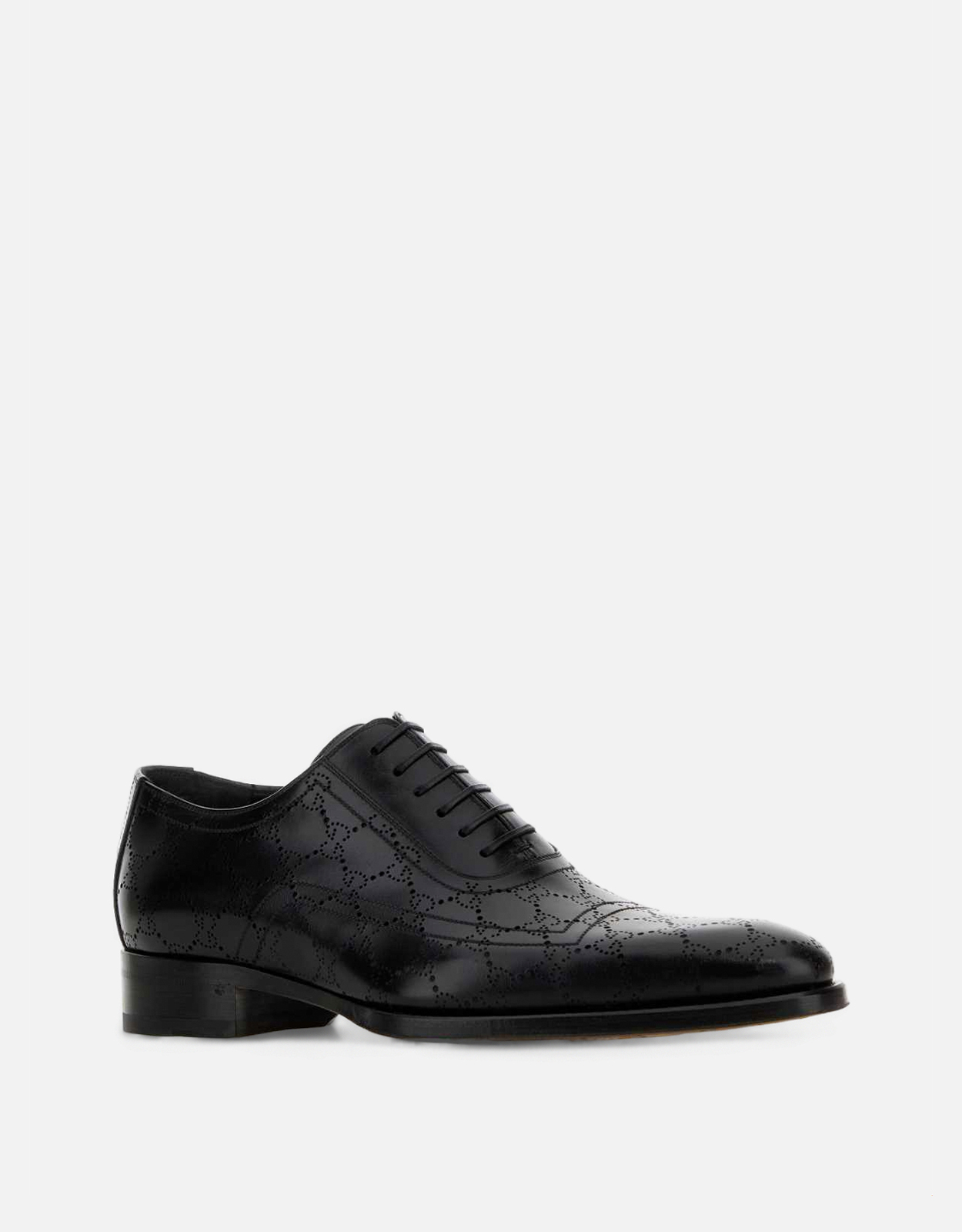 Gucci メンズ ブラック レザー レースアップシューズ () IFCHIC.COM