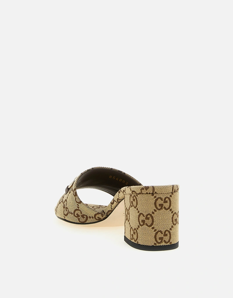 Gucci GGキャンバスミッドヒールサンダル () IFCHIC.COM