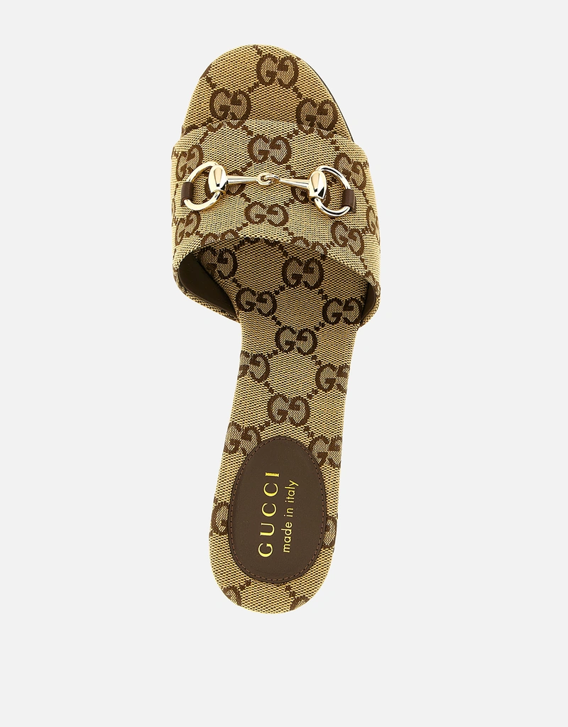 Gucci GGキャンバスミッドヒールサンダル () IFCHIC.COM