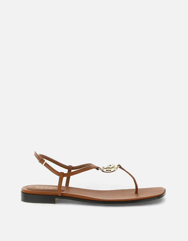 Gucci Lifford スムース レザー T ストラップ サンダル () IFCHIC.COM