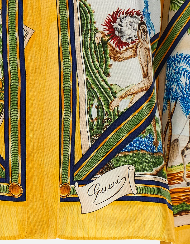 Gucci プリント シルク ツイル シャツ (すべての新品) IFCHIC.COM