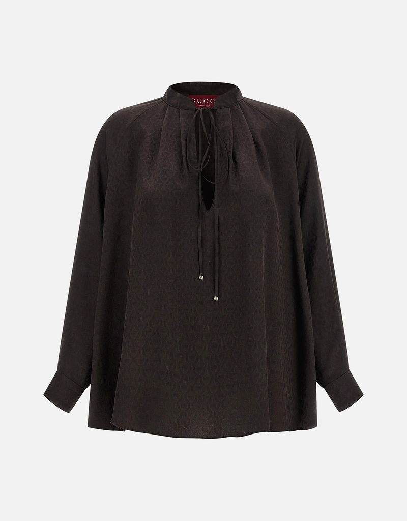 Gucci Morsetto シルク ジャカード シャツ (すべての新品) IFCHIC.COM