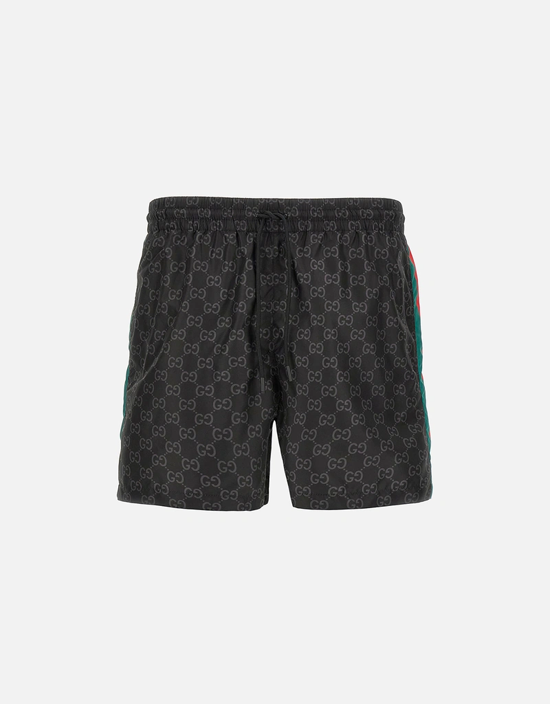 Gucci メンズ GG プリント ナイロン スイムショーツ (すべての新品