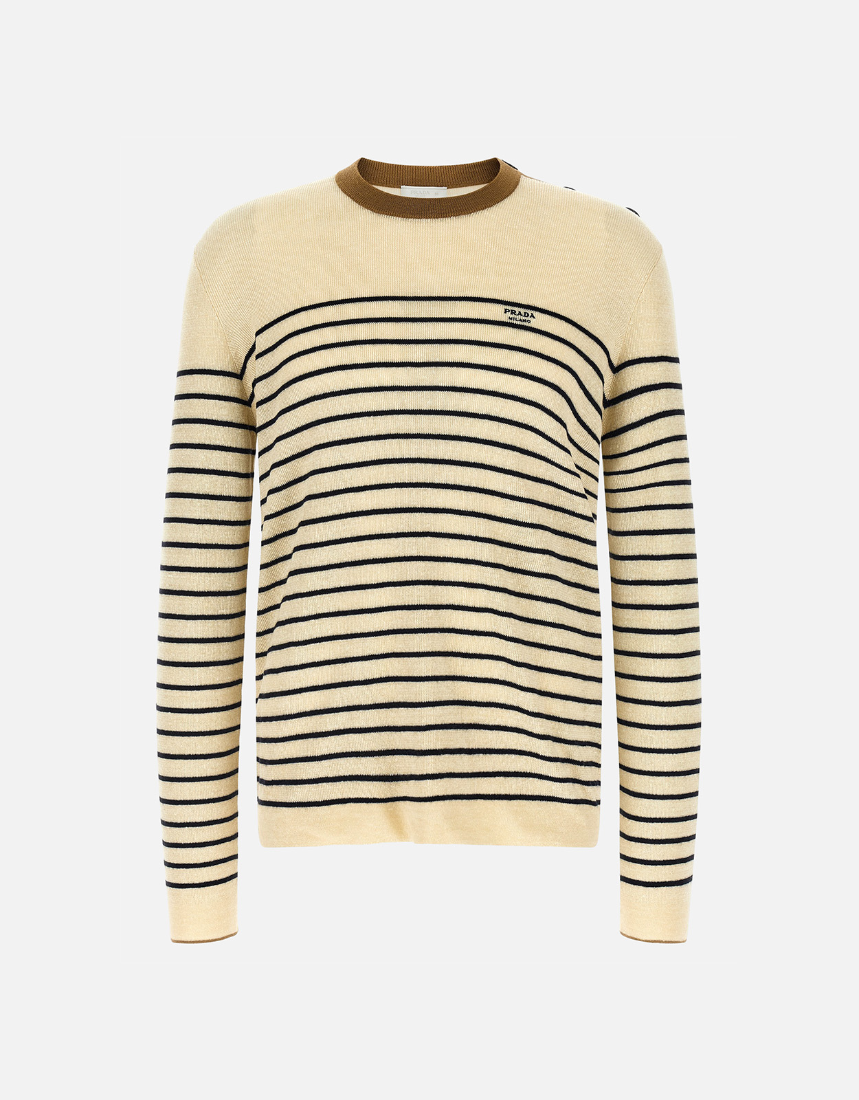 Prada Prada Men's Striped Linen Virgin Wool Sweater - IT 34　プラダ メンズ ストライプ リネン バージン ウール セーター - IT 34