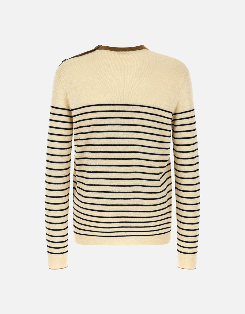 Prada Men's Striped Linen Virgin Wool Sweater (All New In) IFCHIC.COM