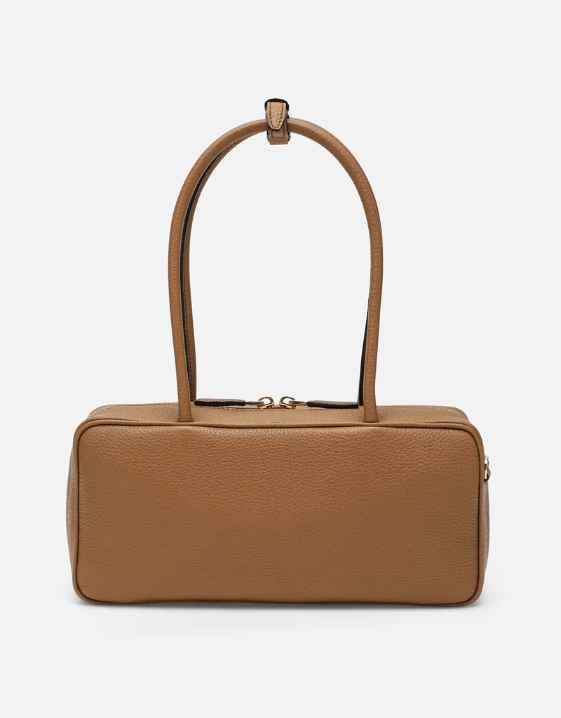 Prada ミディアムキャラメルレザートップハンドルバッグ (トップス