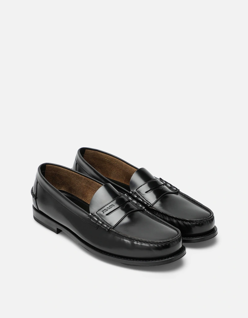Prada ブラッシュドレザー ローファー (すべての新品) IFCHIC.COM