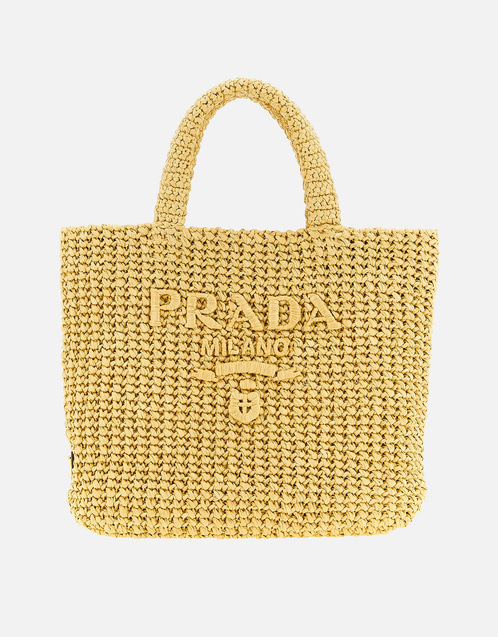【除菌クリーニング済・美品】PRADA ラフィア　カゴバッグ  ハンドバッグ 関税送料込み- PRADA スモール ラフィア トートバッグ (PRADA/かご