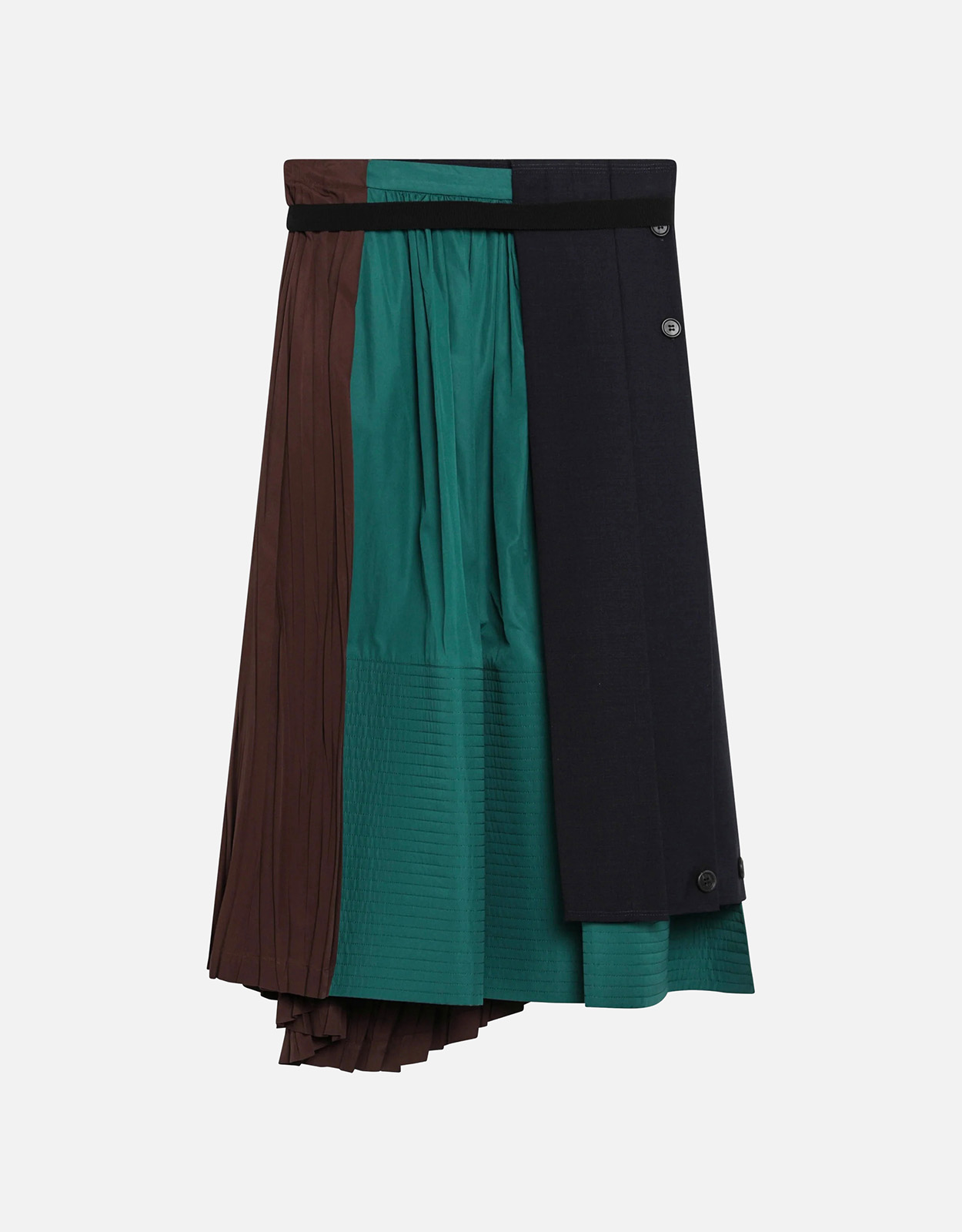 ほぼ未使用品 PRADA バージンウールスカート Prada レディース アシンメトリー パッチワーク バージンウール