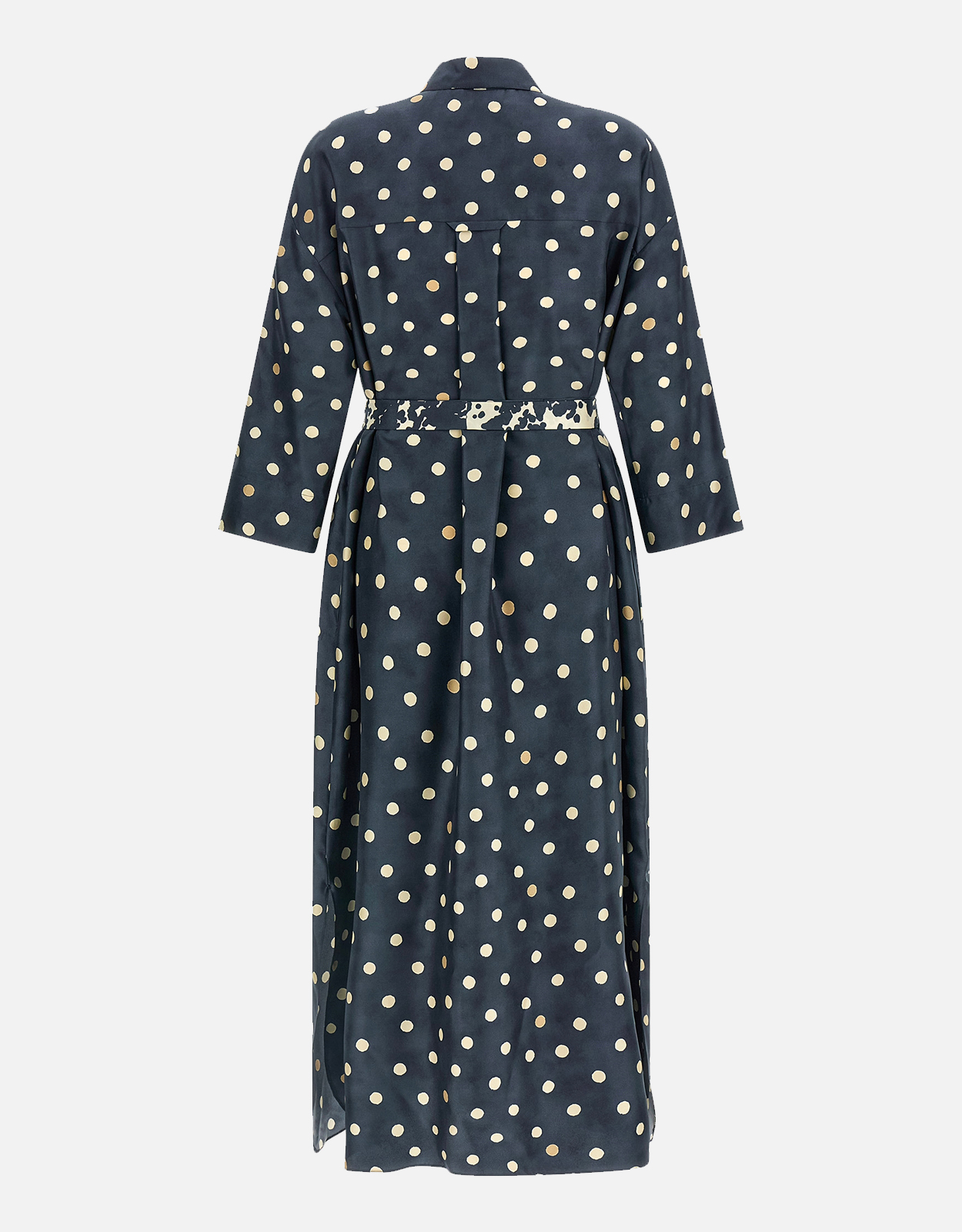 S Max Mara ポルカドットシルクツイルミディワンピース (すべての新品